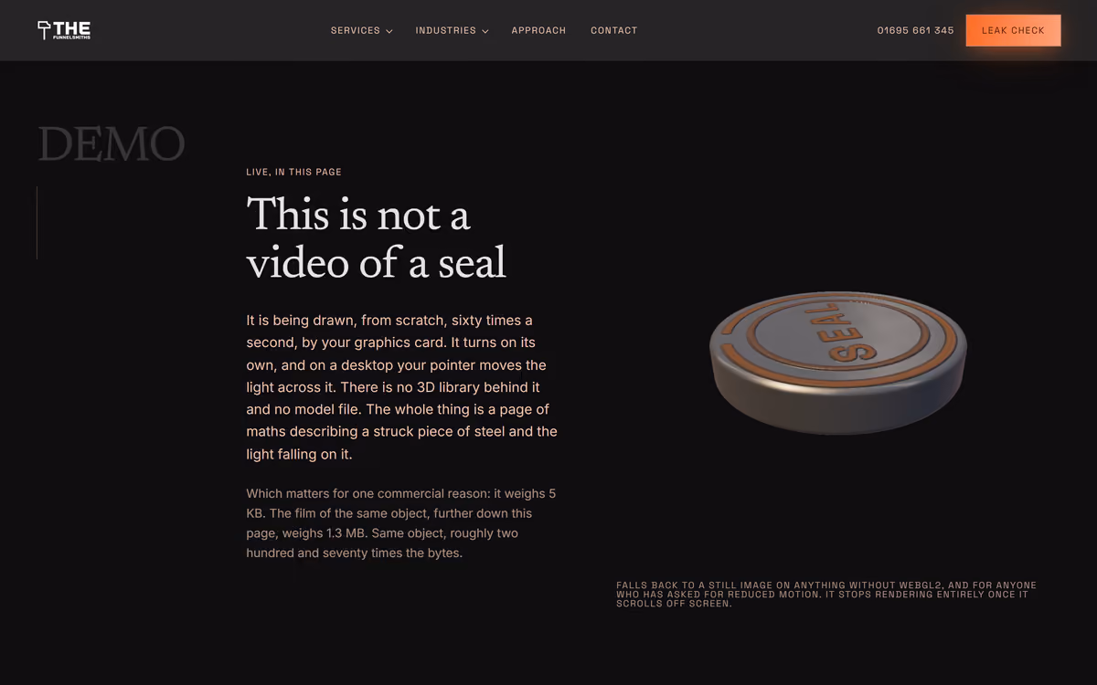 The The showcase website.